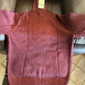 Zara Burgundy Speckled Turtleneck Sweater